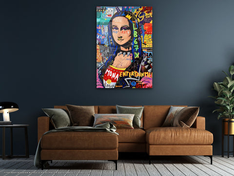 Modern Mona Lisa - Glass Wall Art
