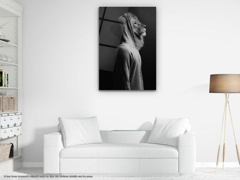 Lion with Hoodie - Glass Wall Art