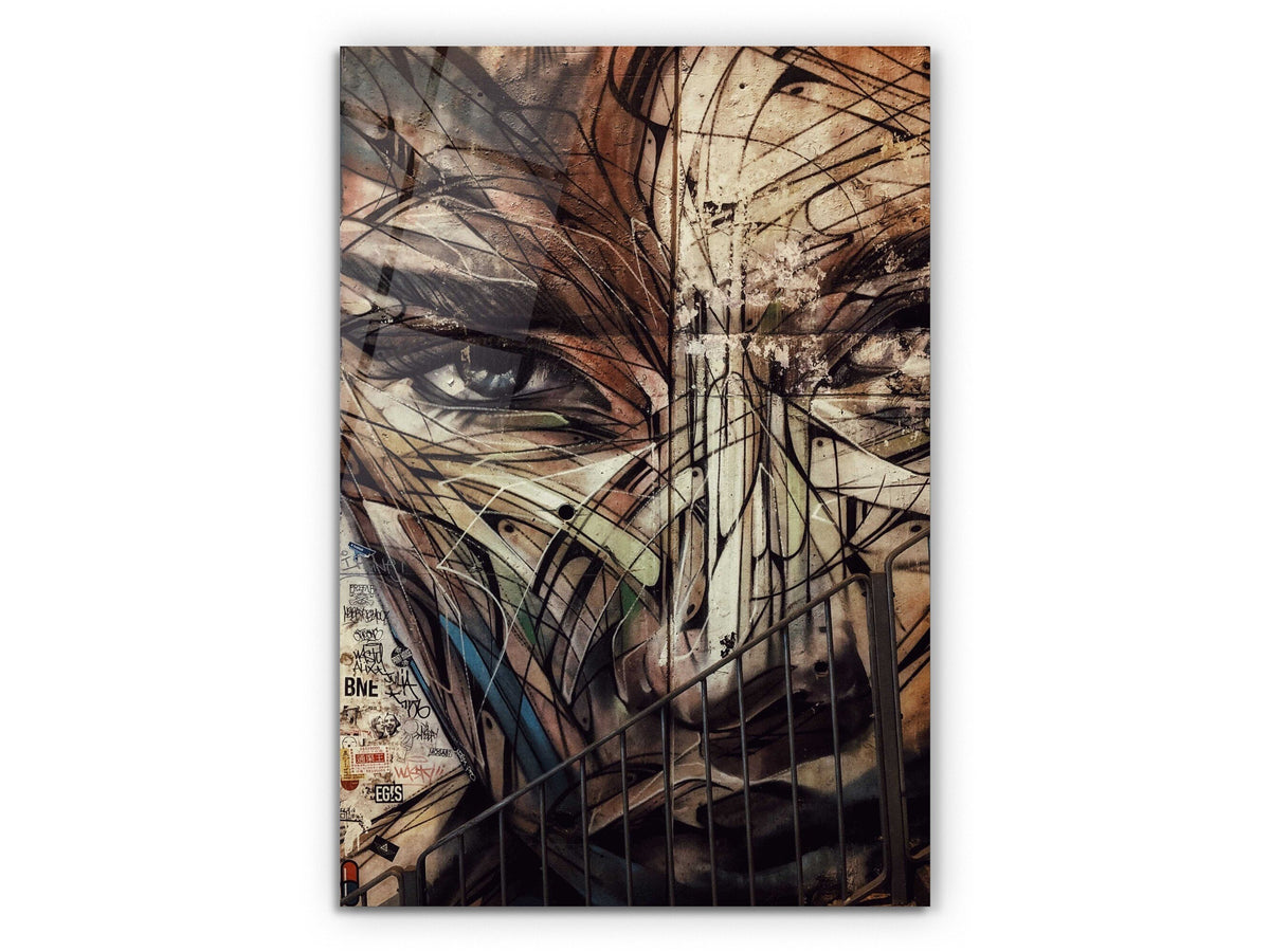 Graffiti Face - Glass Wall Art