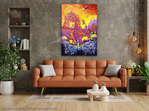 Cartoon World - Glass Wall Art