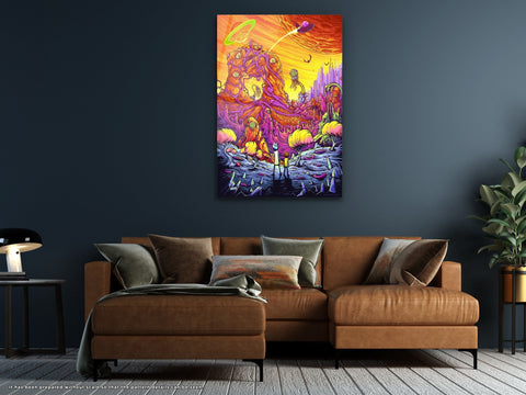Cartoon World - Glass Wall Art