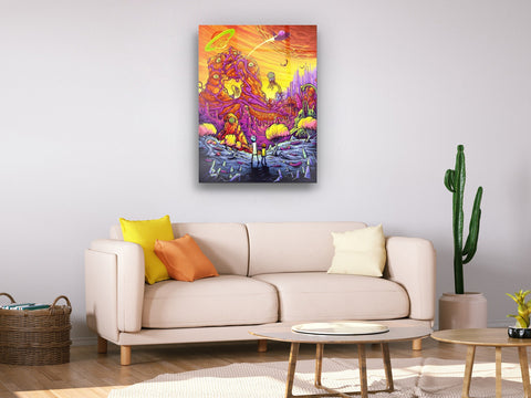Cartoon World - Glass Wall Art