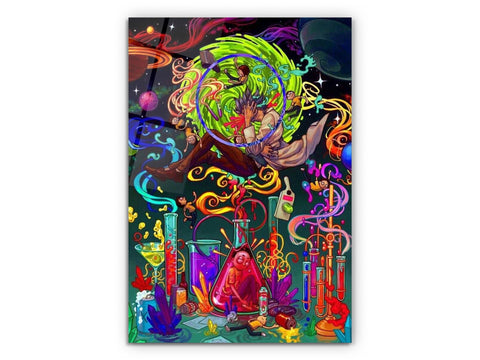 Cartoon World V4 - Glass Wall Art