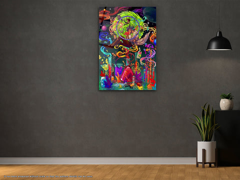 Cartoon World V4 - Glass Wall Art