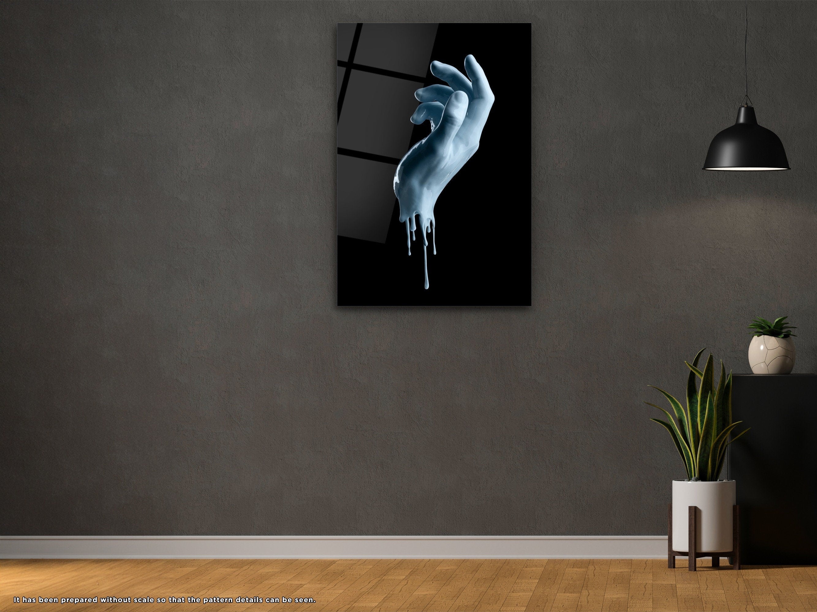 Painted Hand - Glass Wall Art