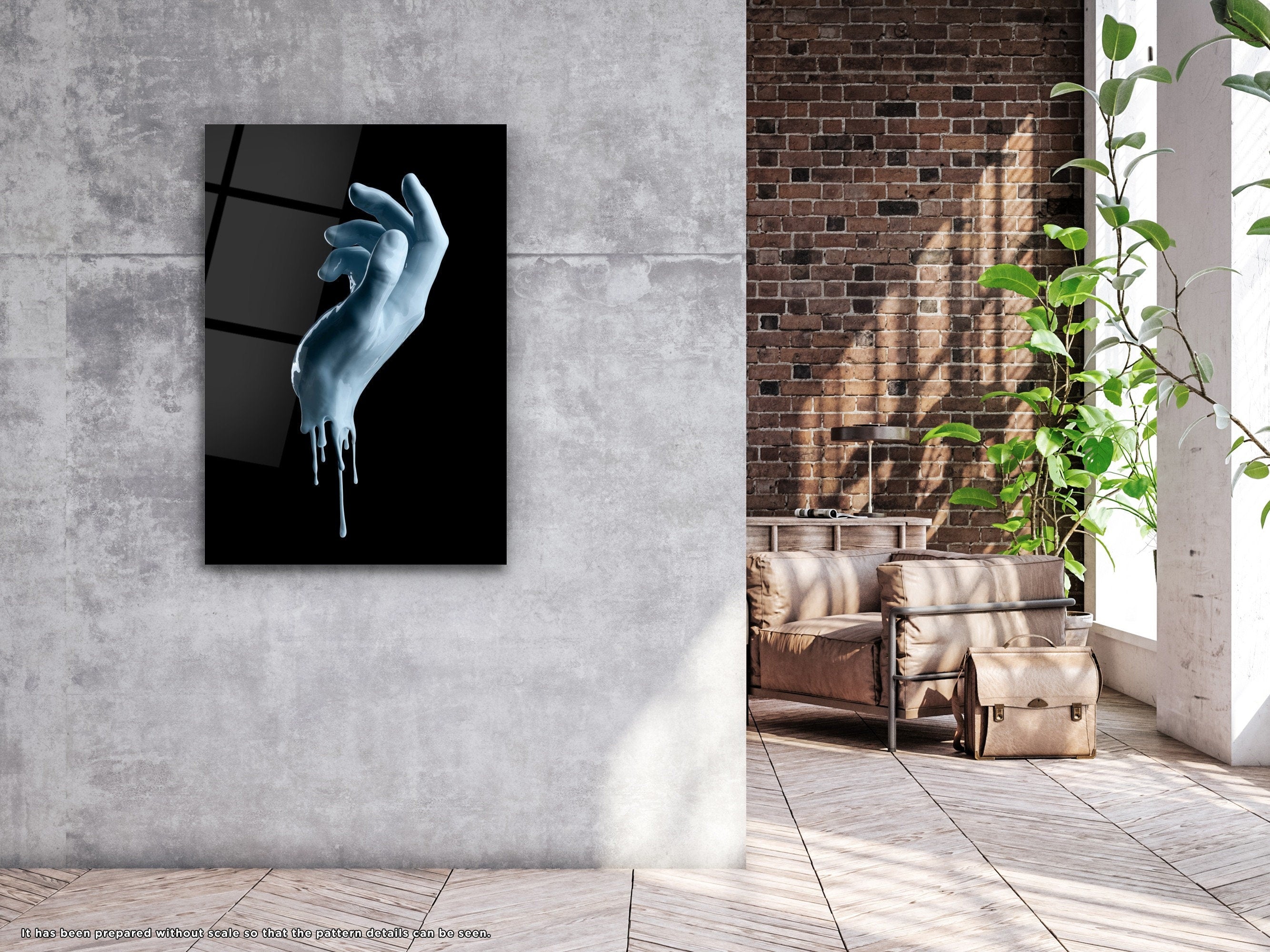 Painted Hand - Glass Wall Art