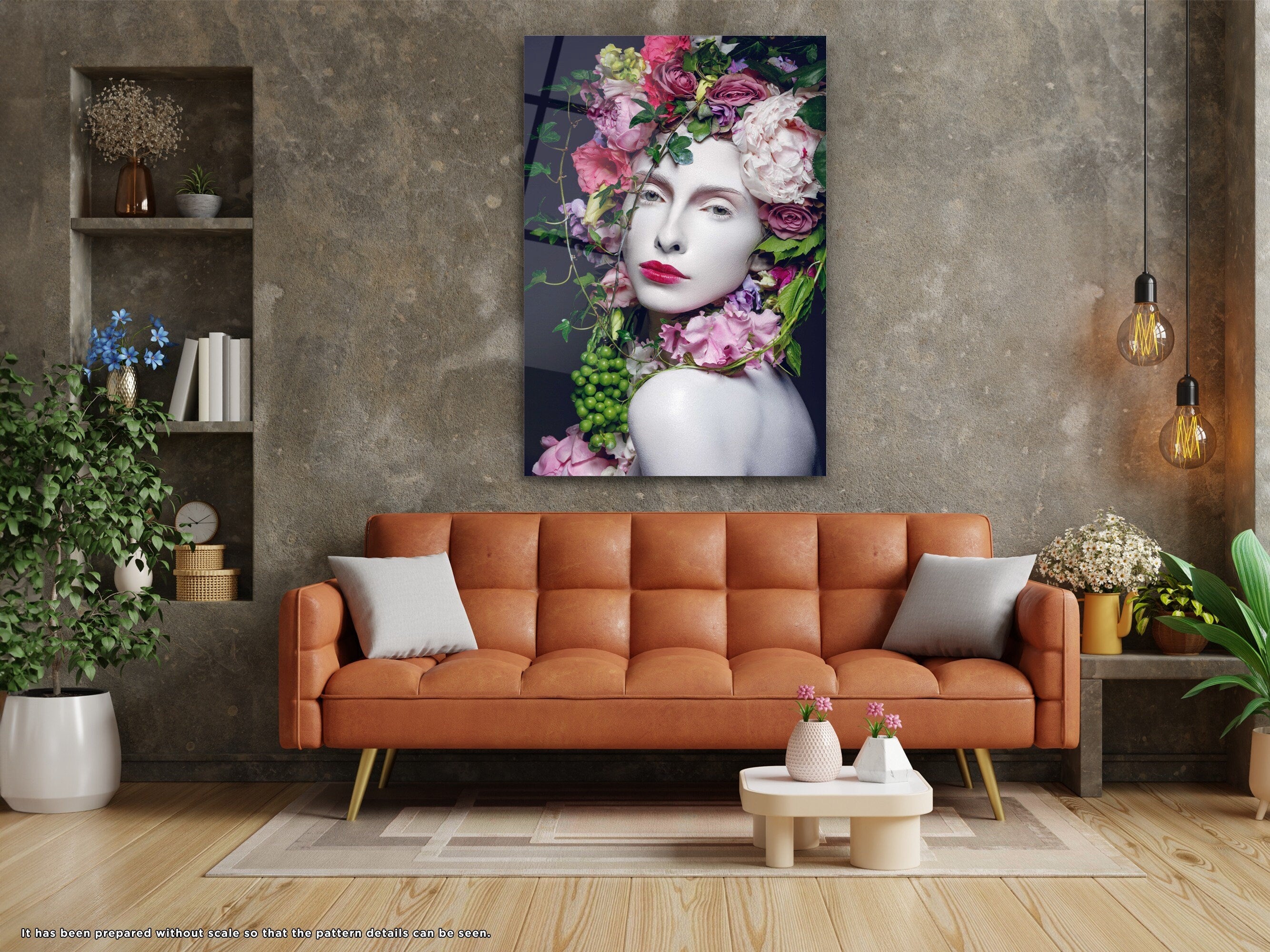 Flower Woman - Glass Wall Art