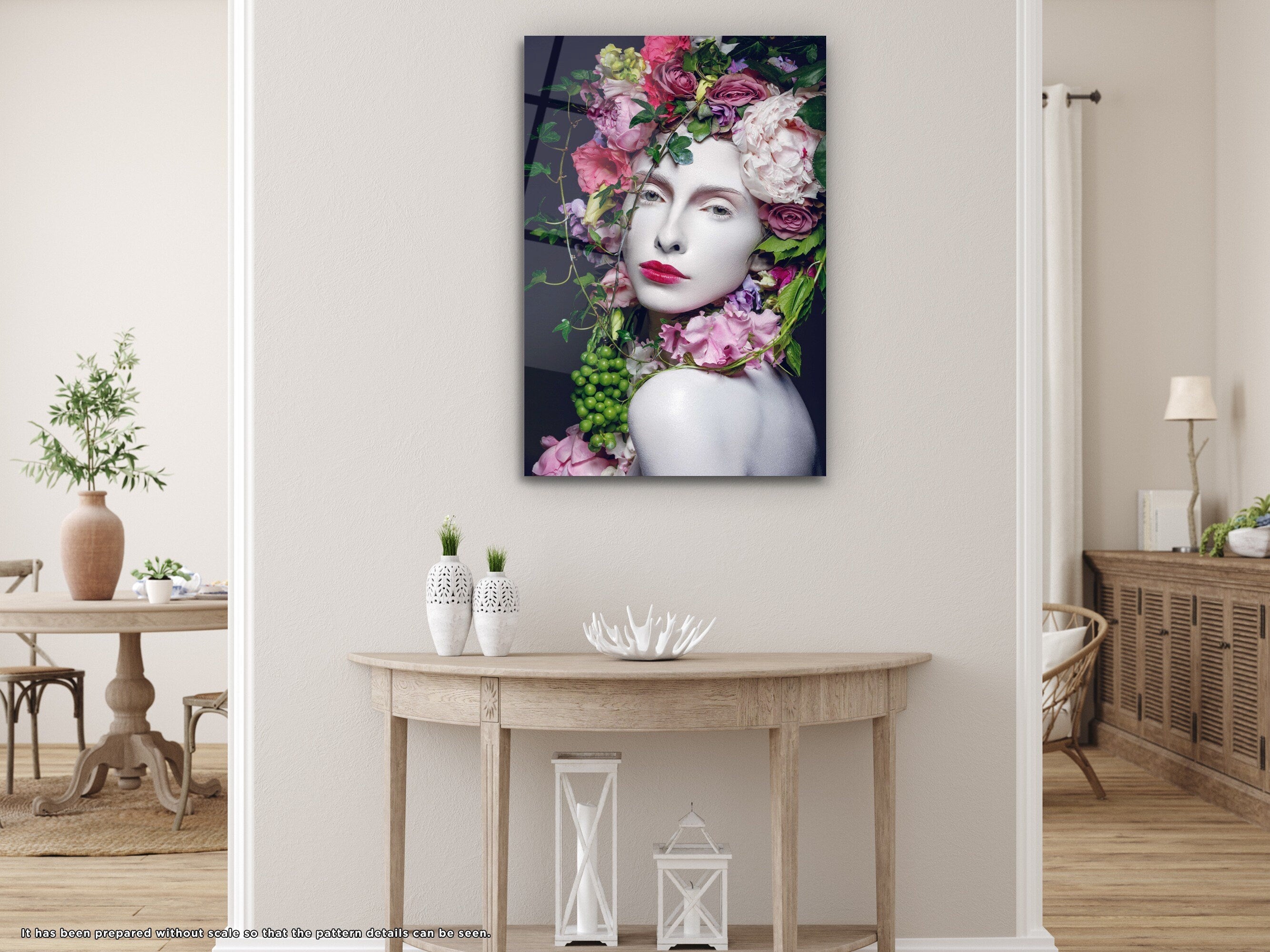 Flower Woman - Glass Wall Art