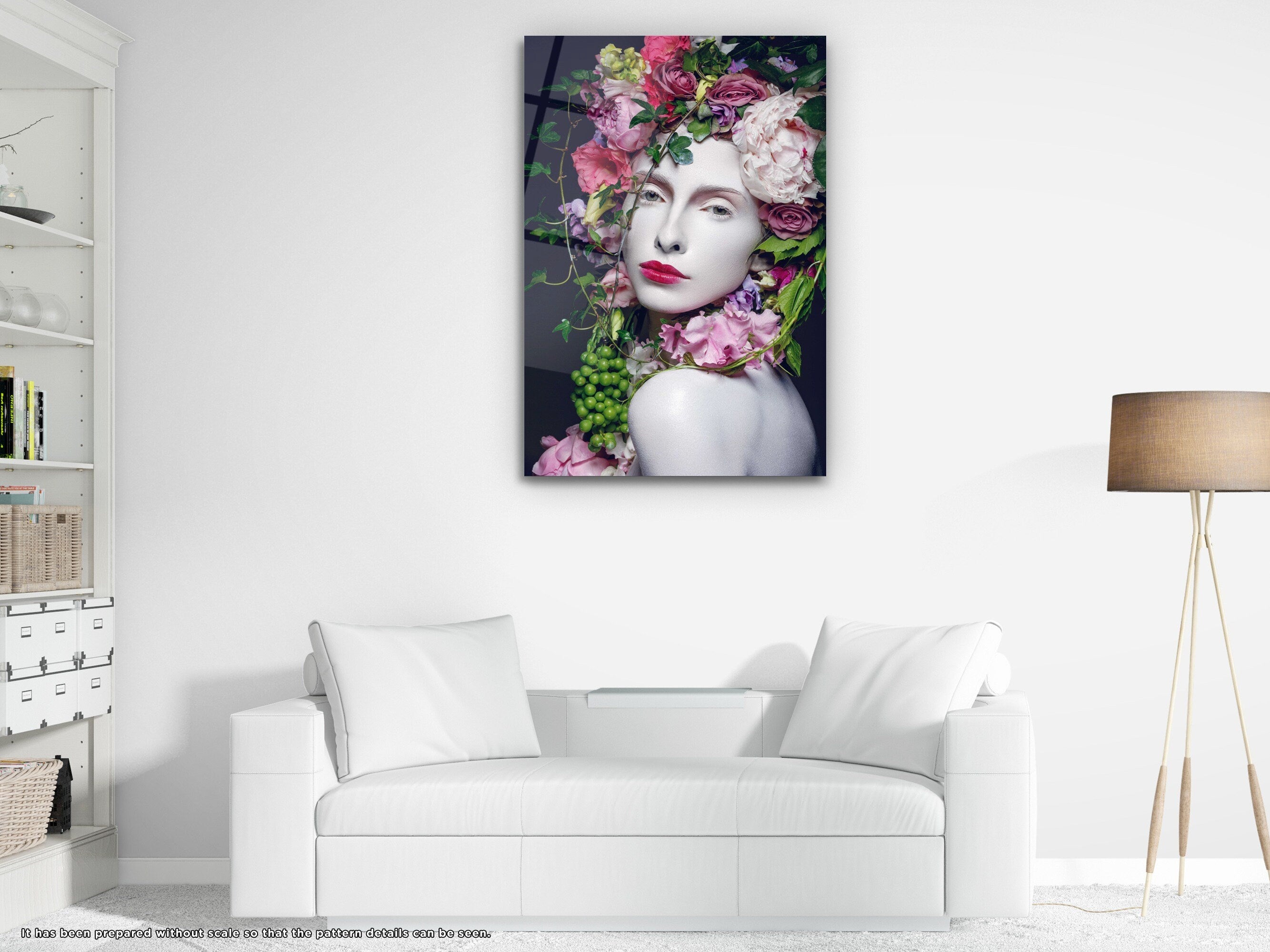 Flower Woman - Glass Wall Art