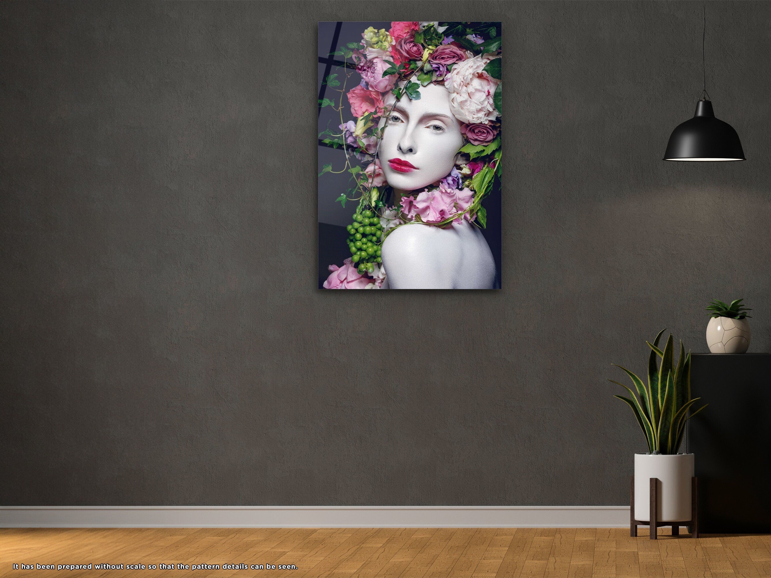 Flower Woman - Glass Wall Art