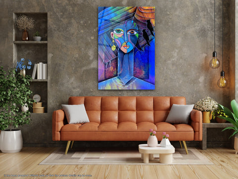 Cubist Surrealist Woman - Glass Art