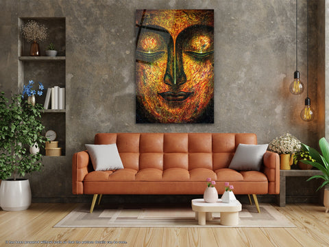 Lord Buddha V2 - Glass Wall Art