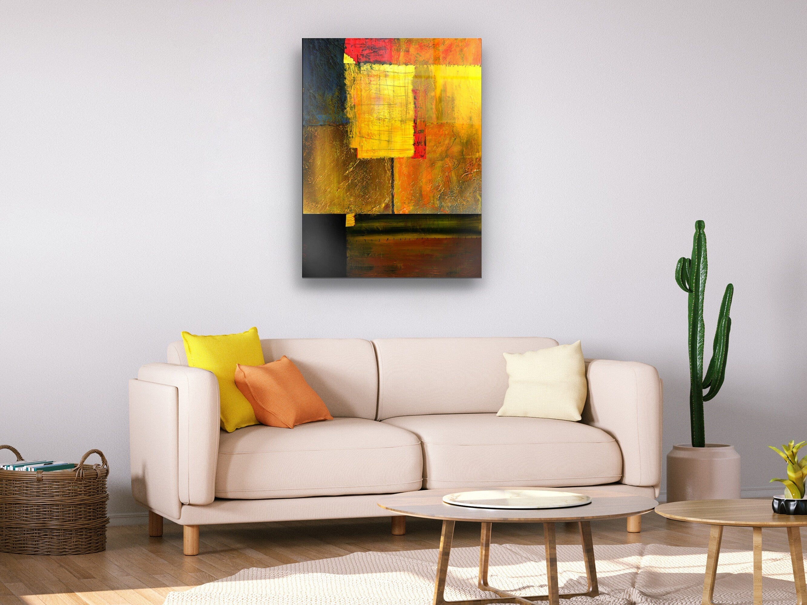 Abstract Oil Painting - Glass Wall Art