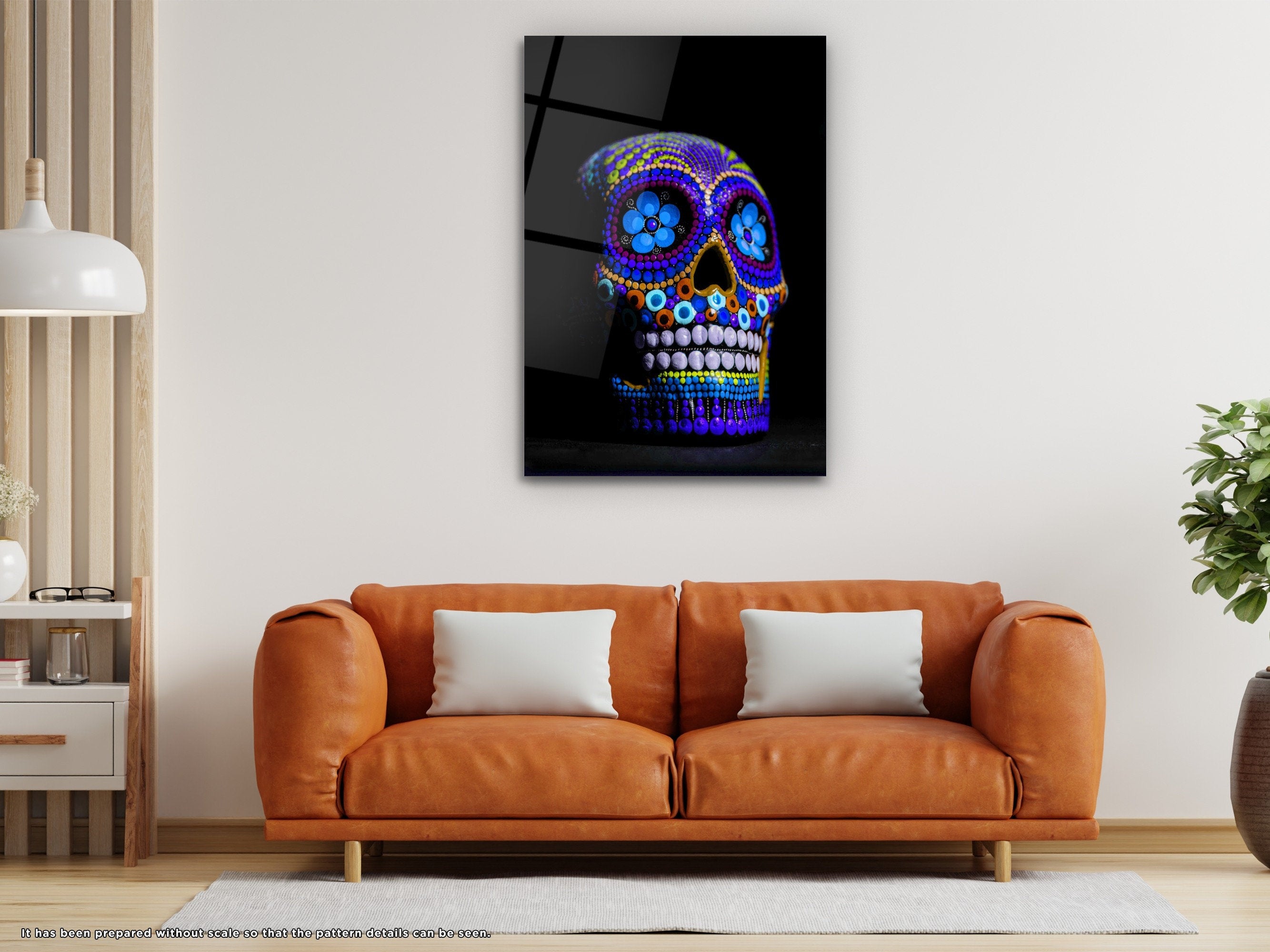 Colorful Skull V2 - Glass Wall Art