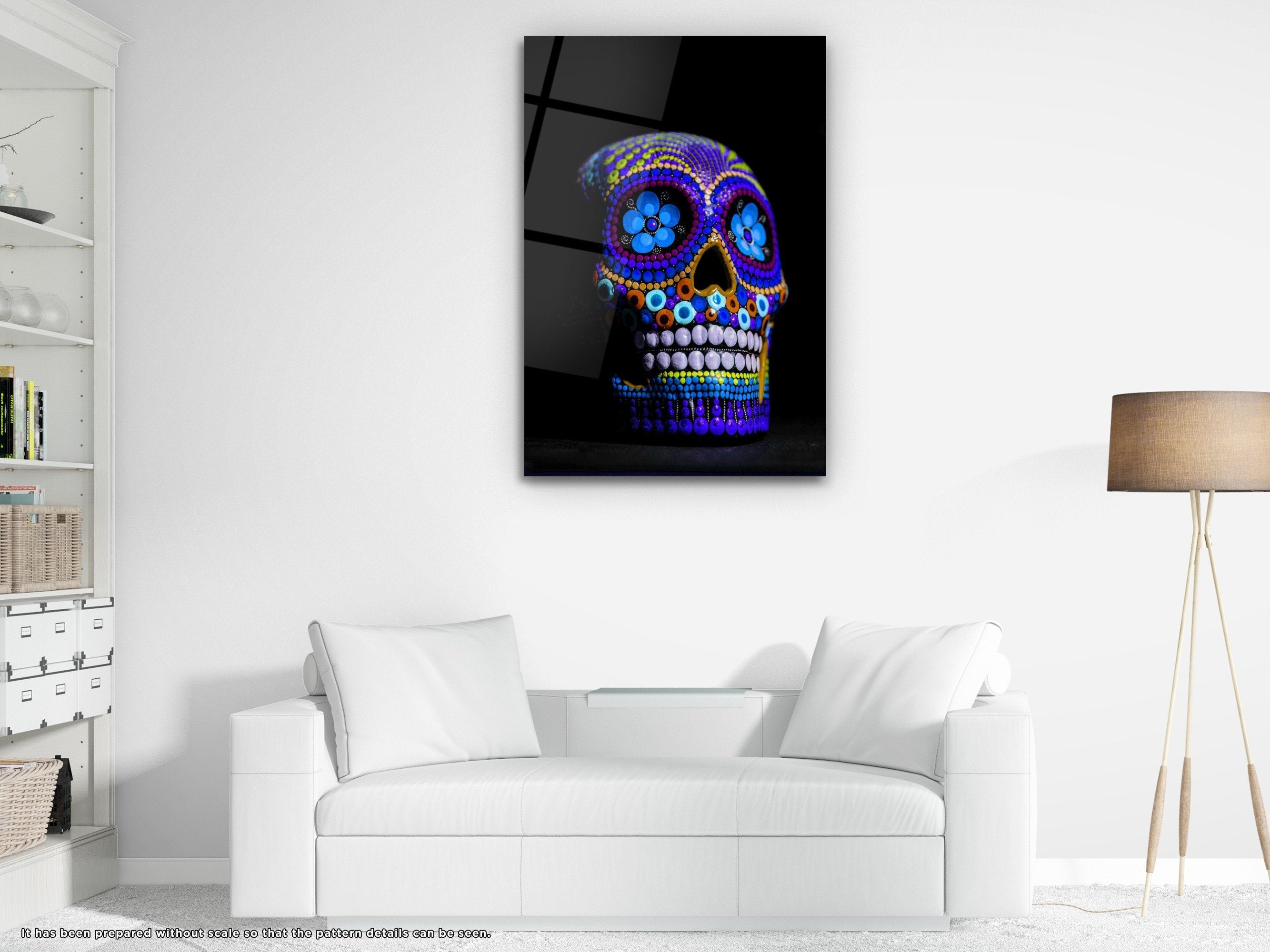 Colorful Skull V2 - Glass Wall Art