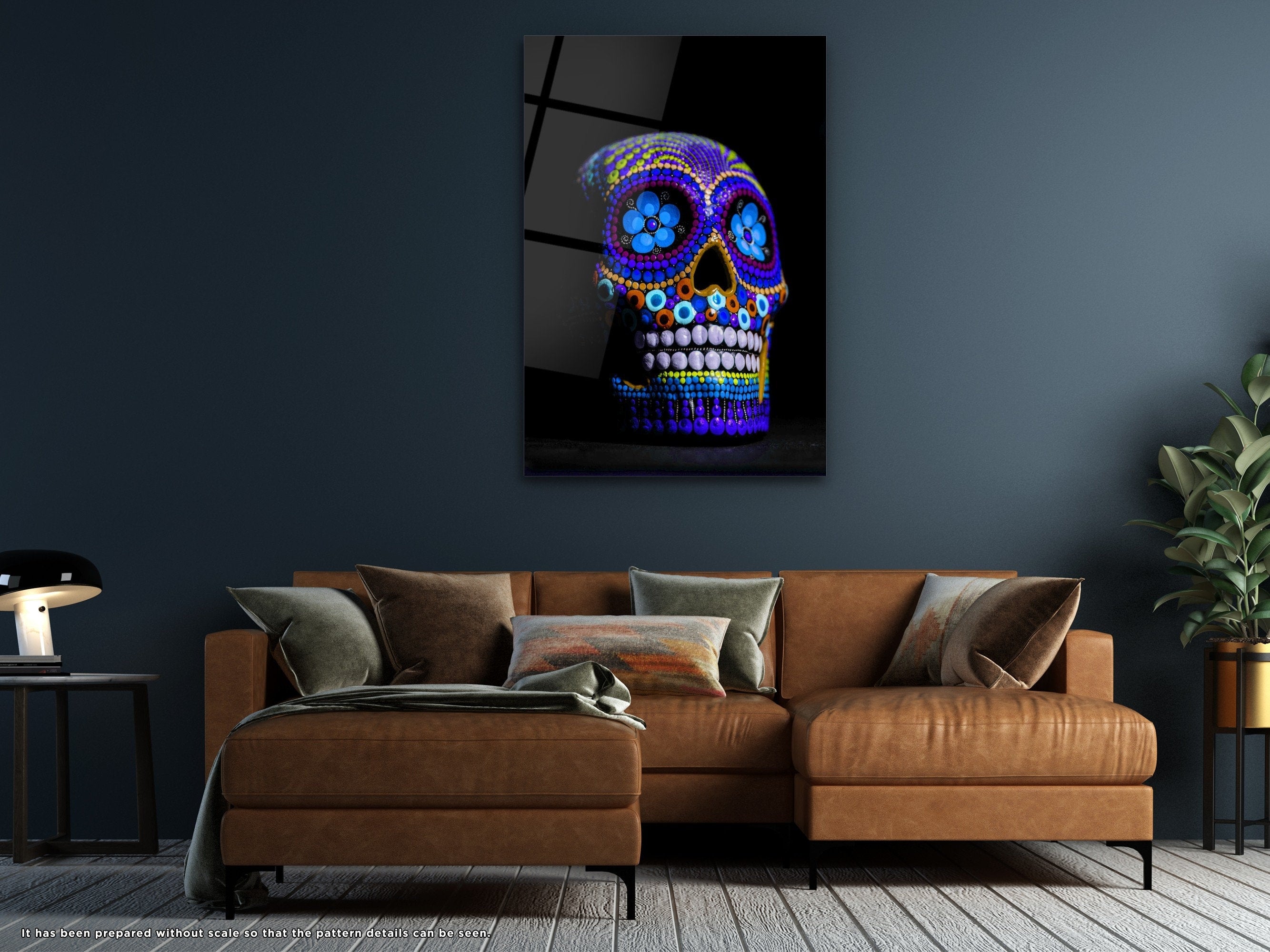 Colorful Skull V2 - Glass Wall Art