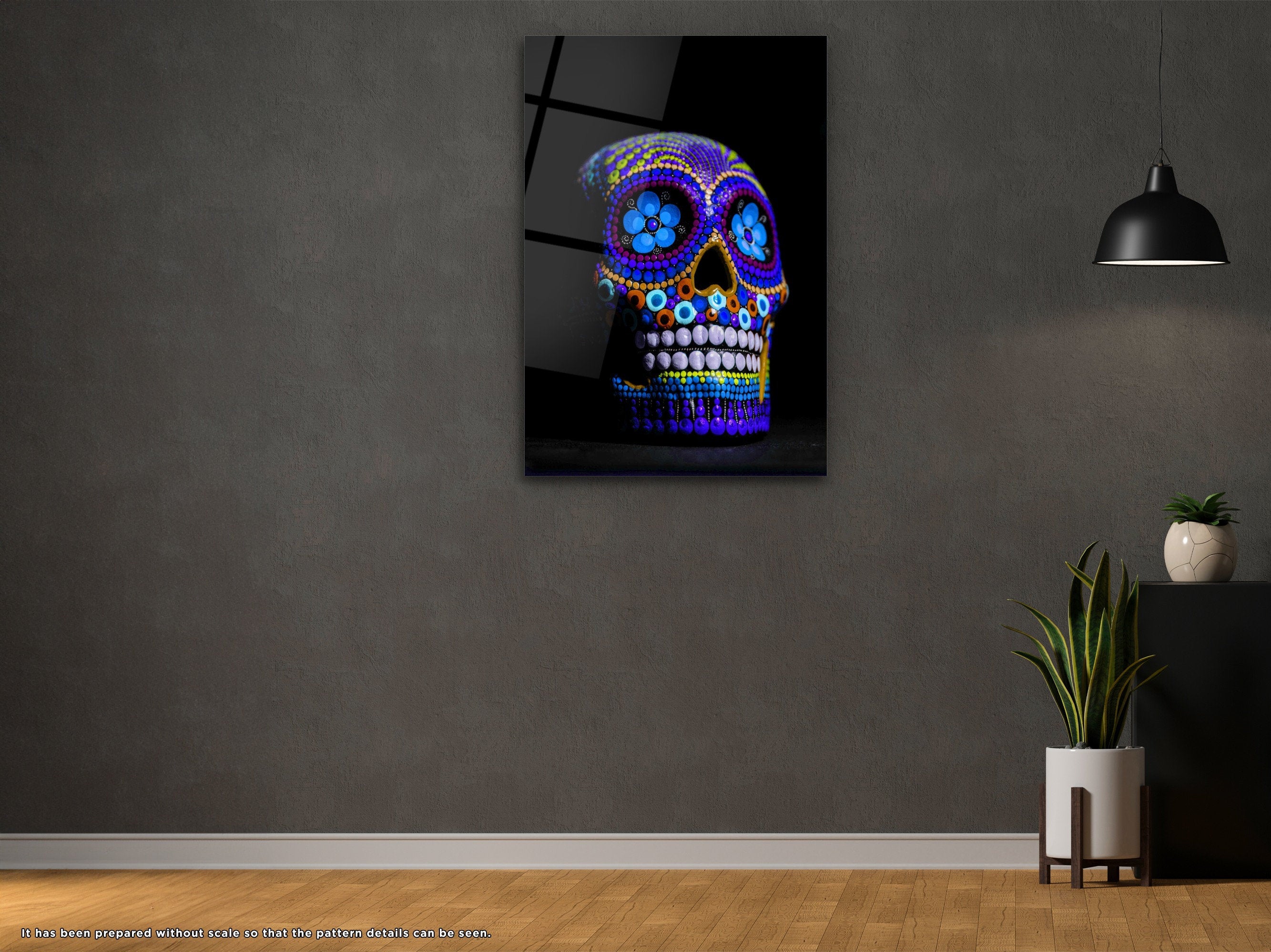 Colorful Skull V2 - Glass Wall Art