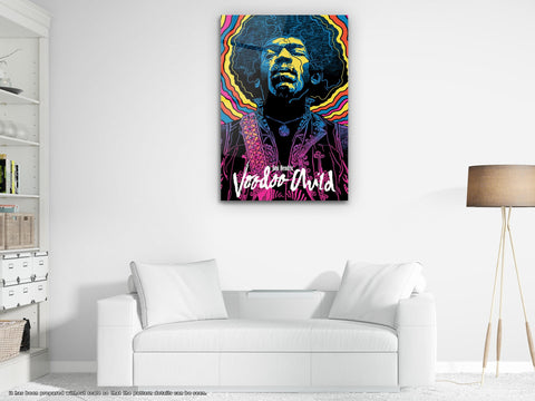 Voodoo Child Jimi Hendrix - Glass Wall Art