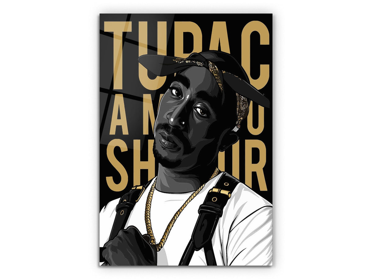 Tupac - Glass Wall Art