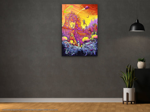 Cartoon World - Glass Wall Art