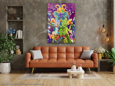 Cartoon World V2 - Glass Wall Art