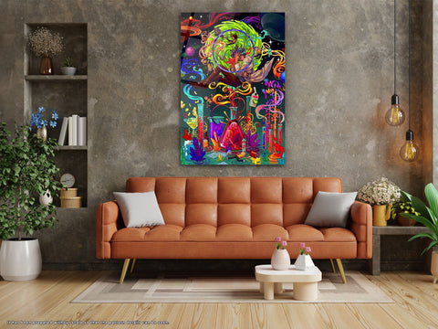 Cartoon World V4 - Glass Wall Art