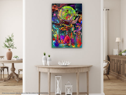 Cartoon World V4 - Glass Wall Art