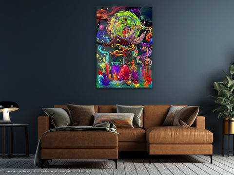 Cartoon World V4 - Glass Wall Art