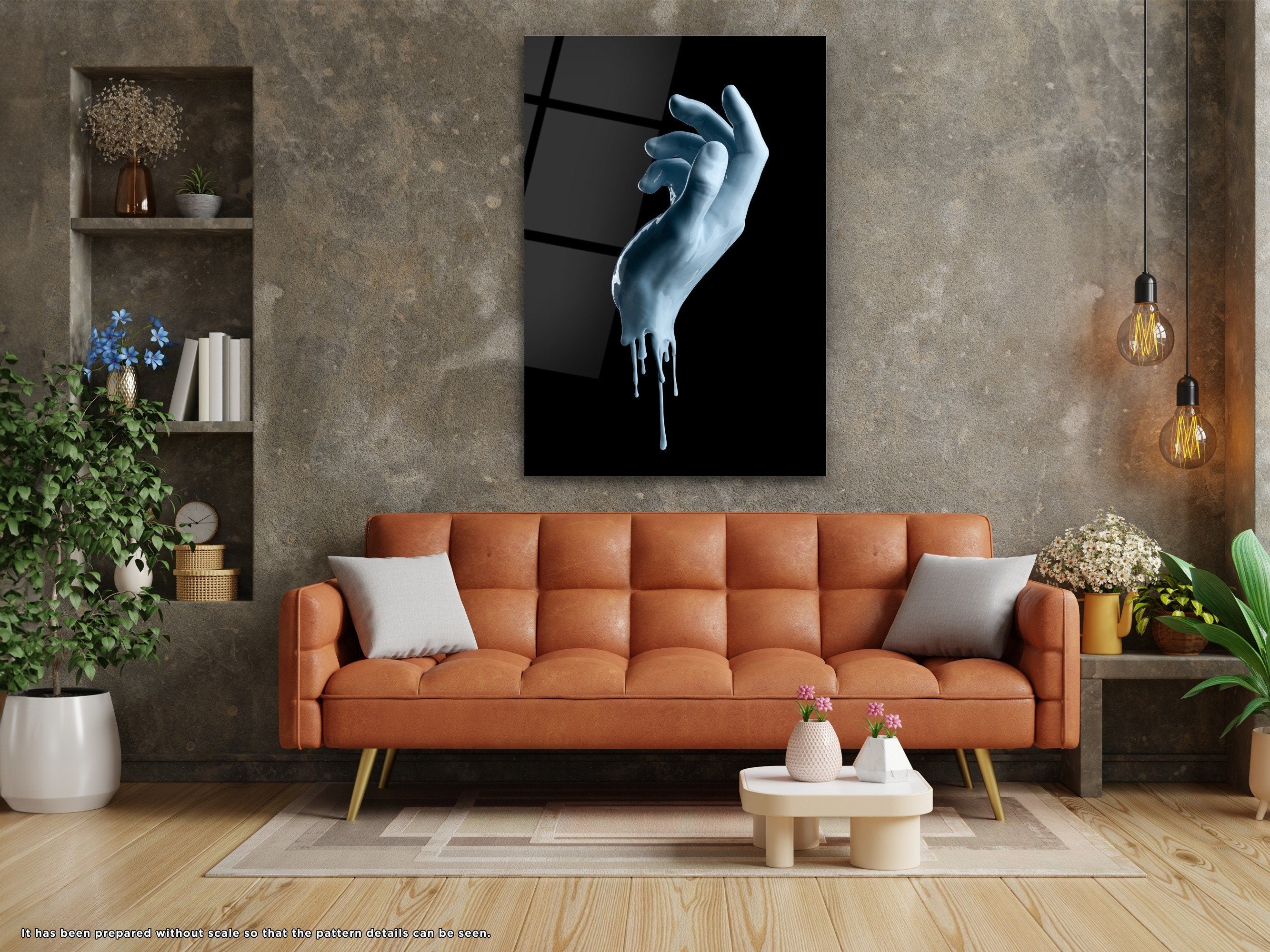 Painted Hand - Glass Wall Art