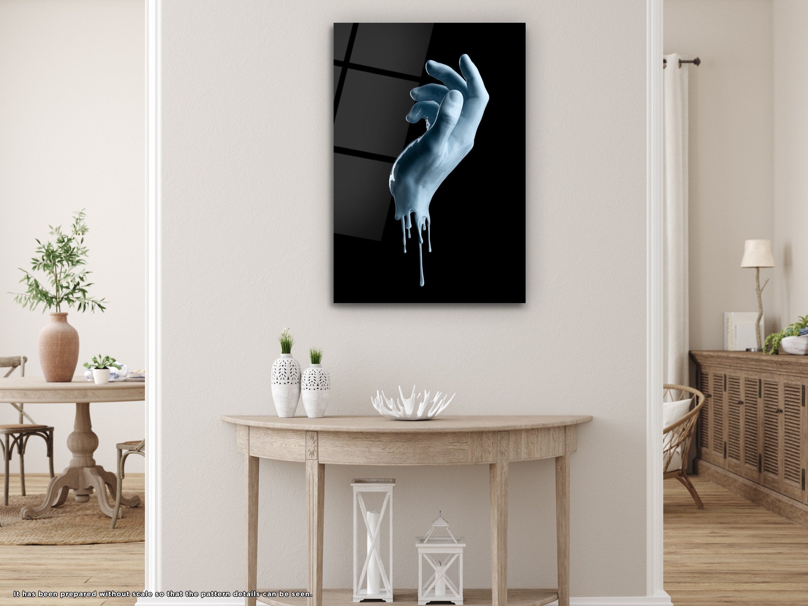 Painted Hand - Glass Wall Art