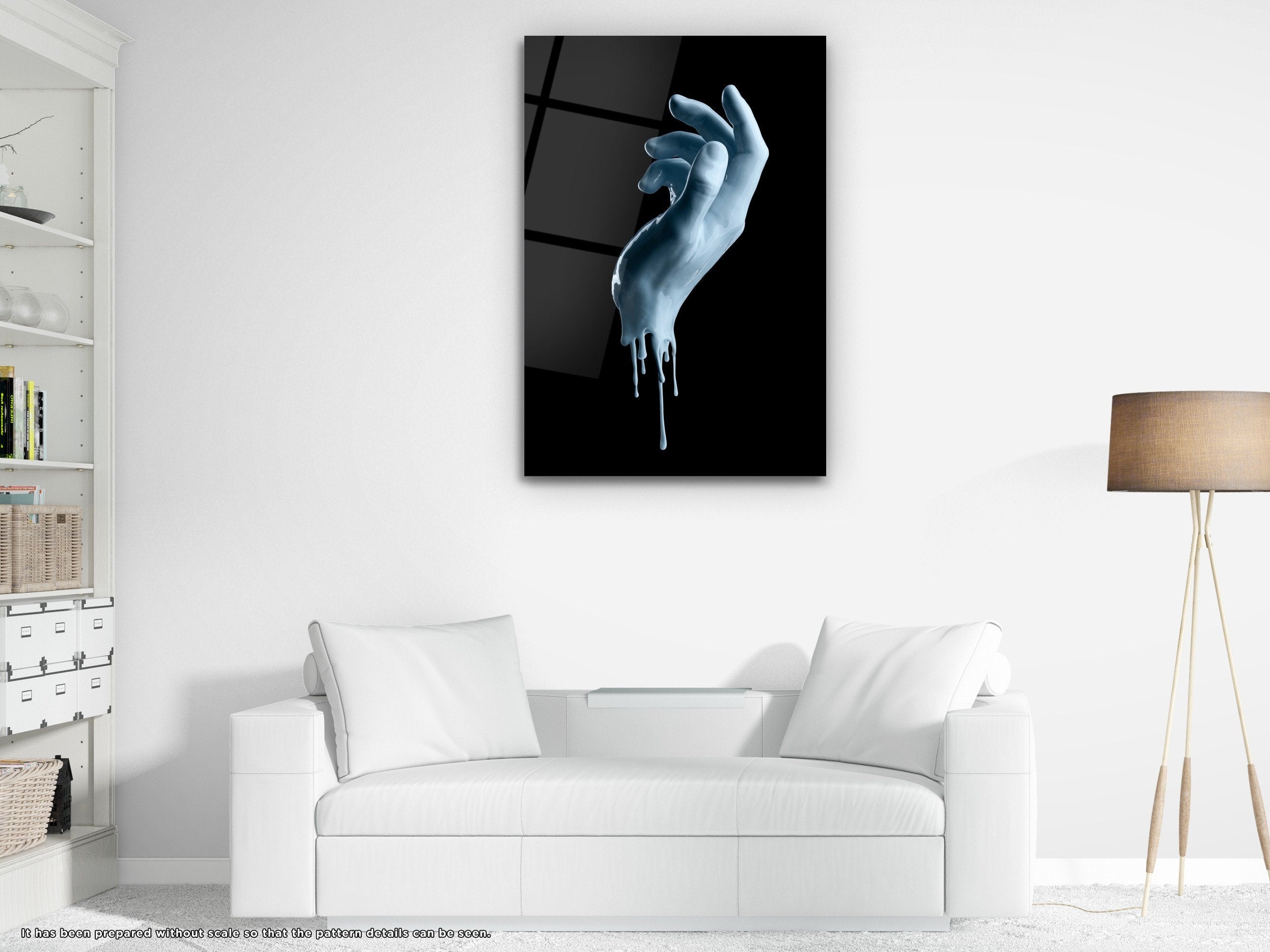 Painted Hand - Glass Wall Art