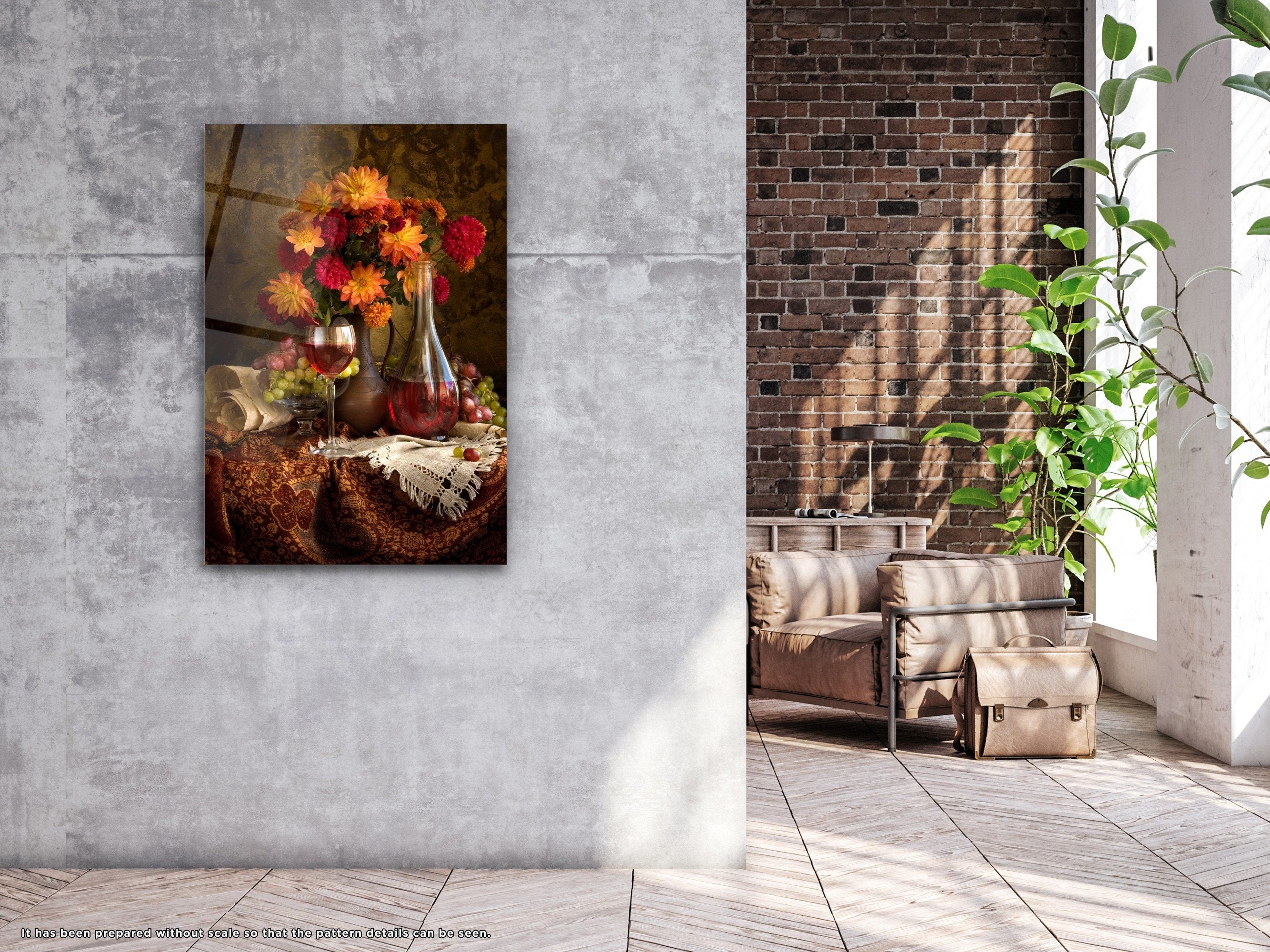 Still Life with Autumn Flowers - Glass Wall Art