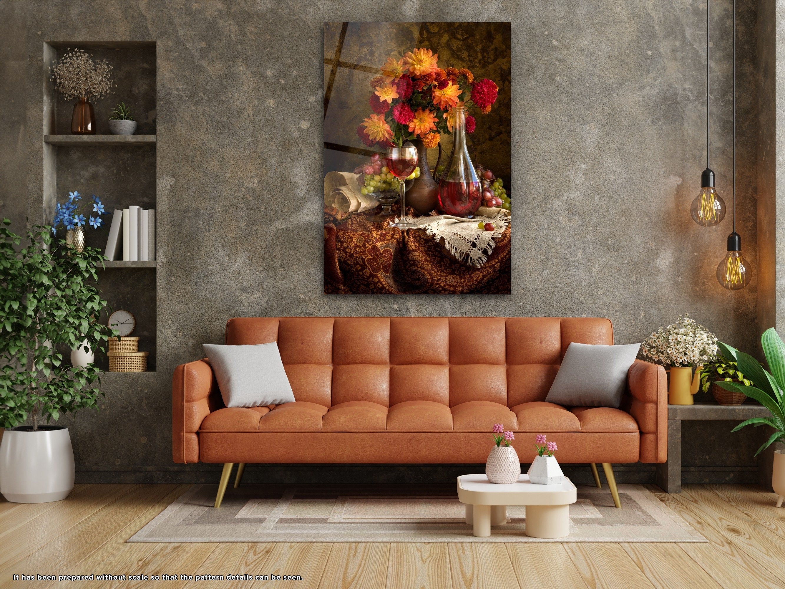 Still Life with Autumn Flowers - Glass Wall Art