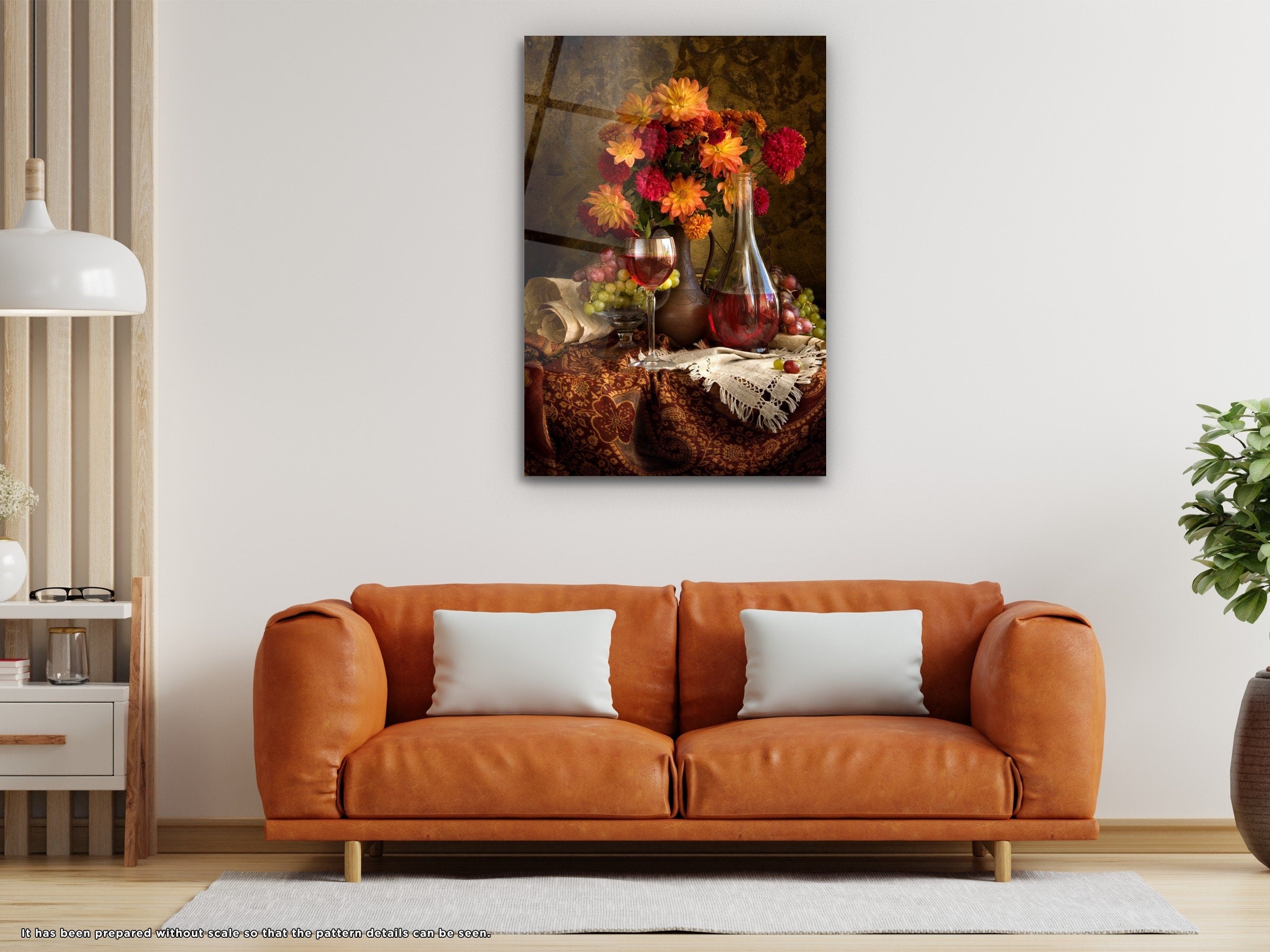 Still Life with Autumn Flowers - Glass Wall Art