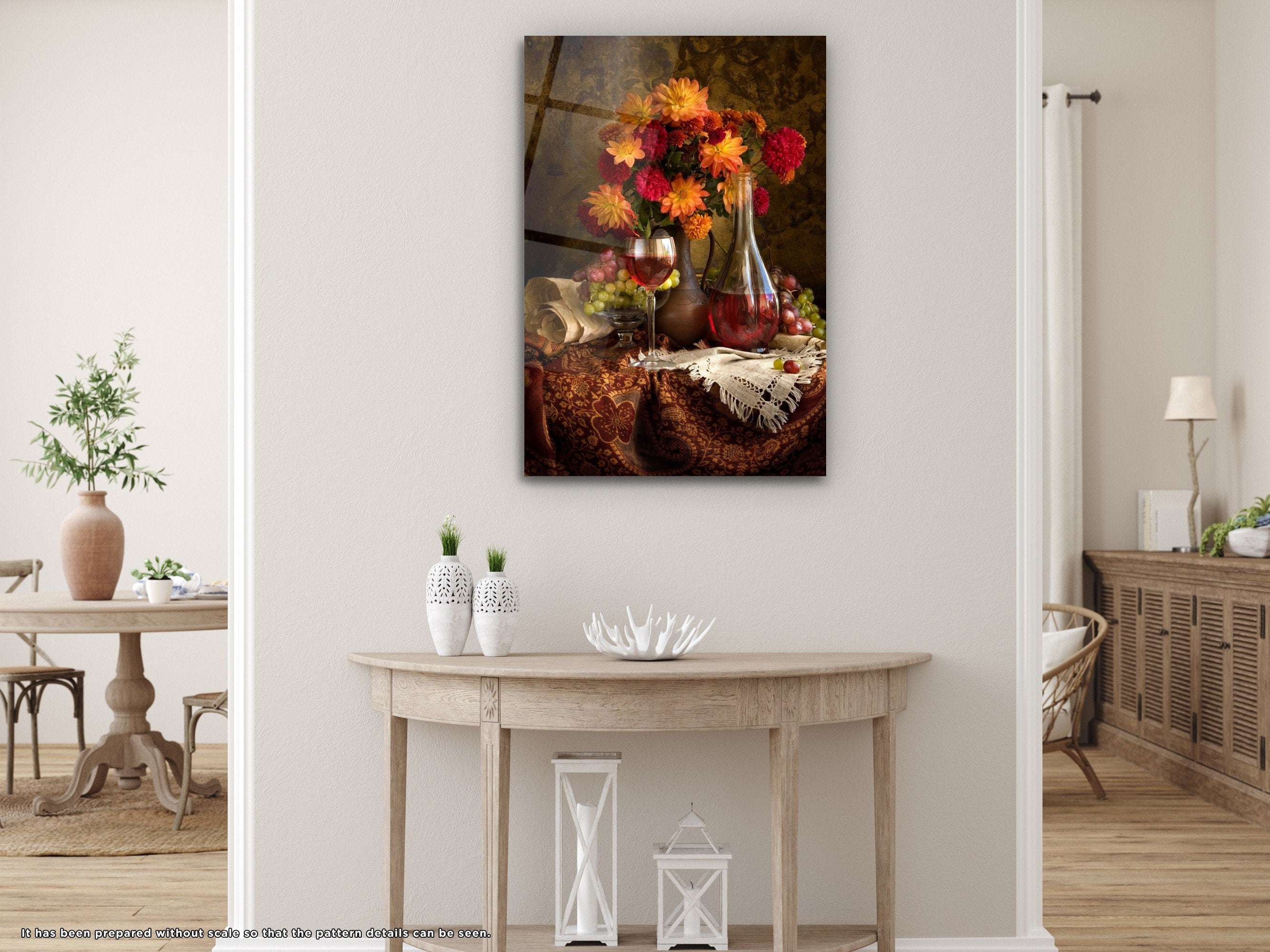 Still Life with Autumn Flowers - Glass Wall Art