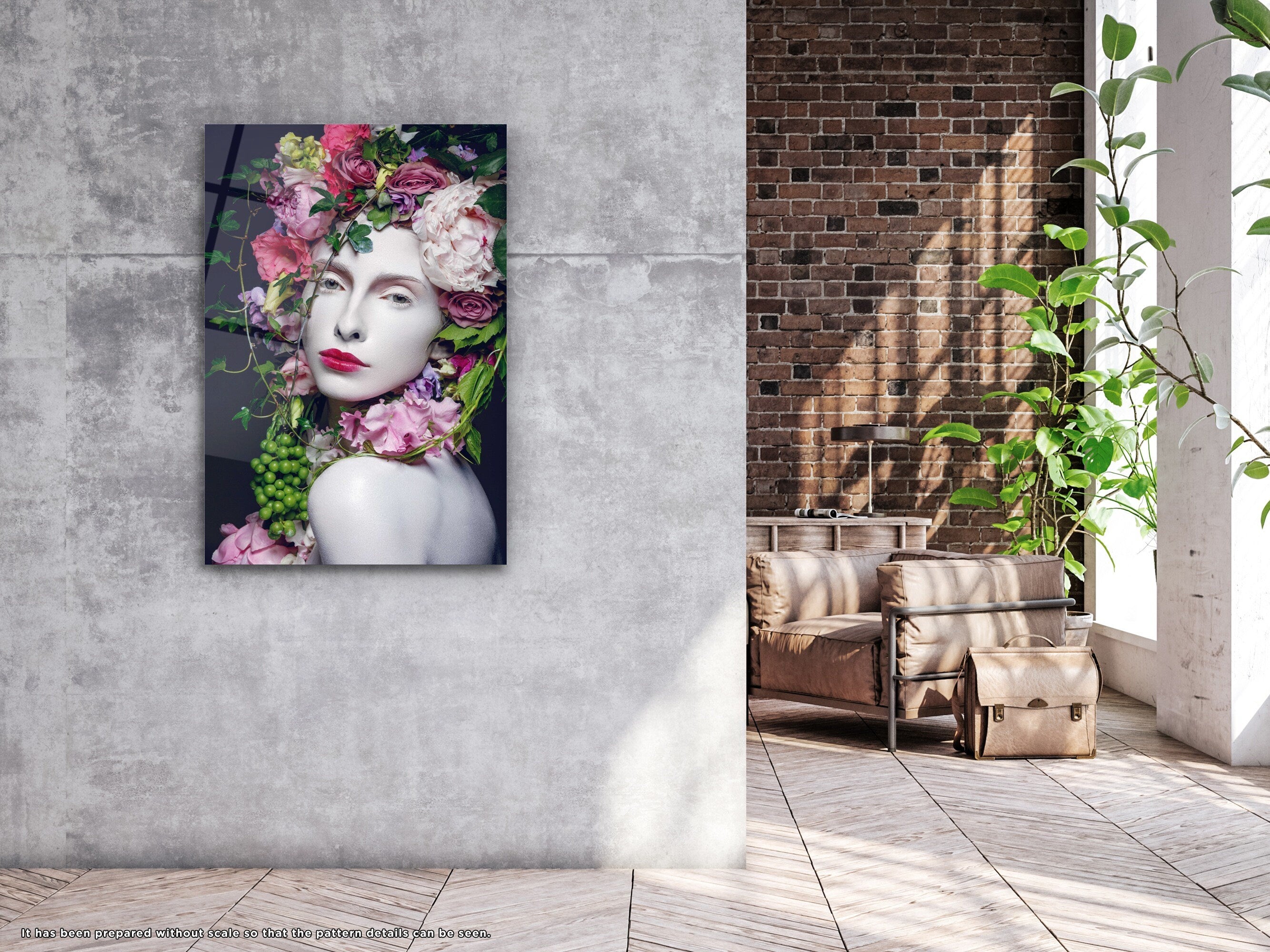 Flower Woman - Glass Wall Art