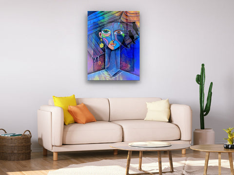 Cubist Surrealist Woman - Glass Art