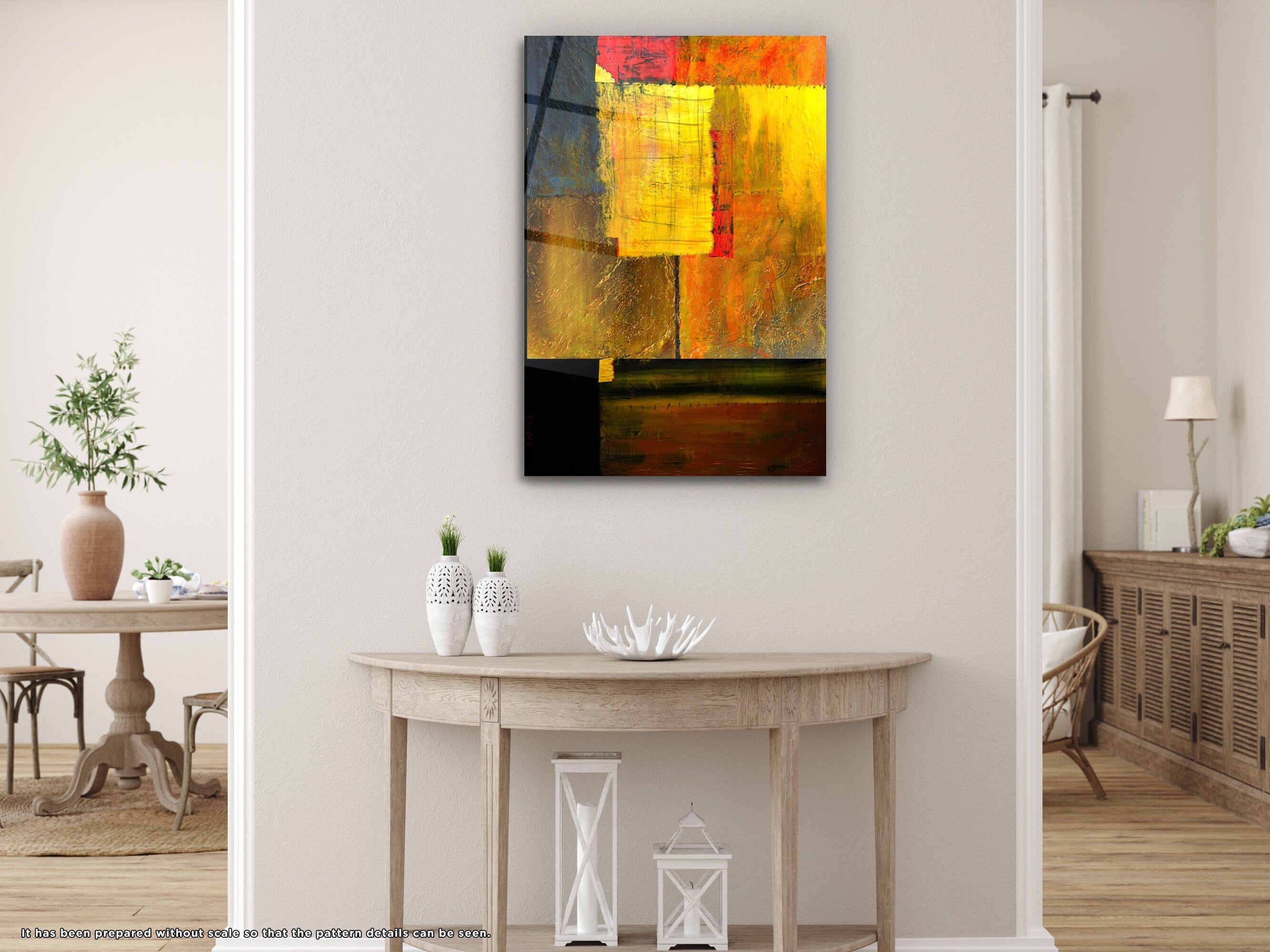 Abstract Oil Painting - Glass Wall Art