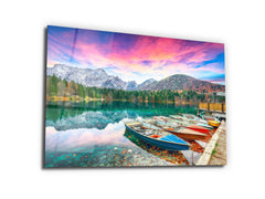 ・"lago di fusine -Higher Lake"・Glass Wall Art