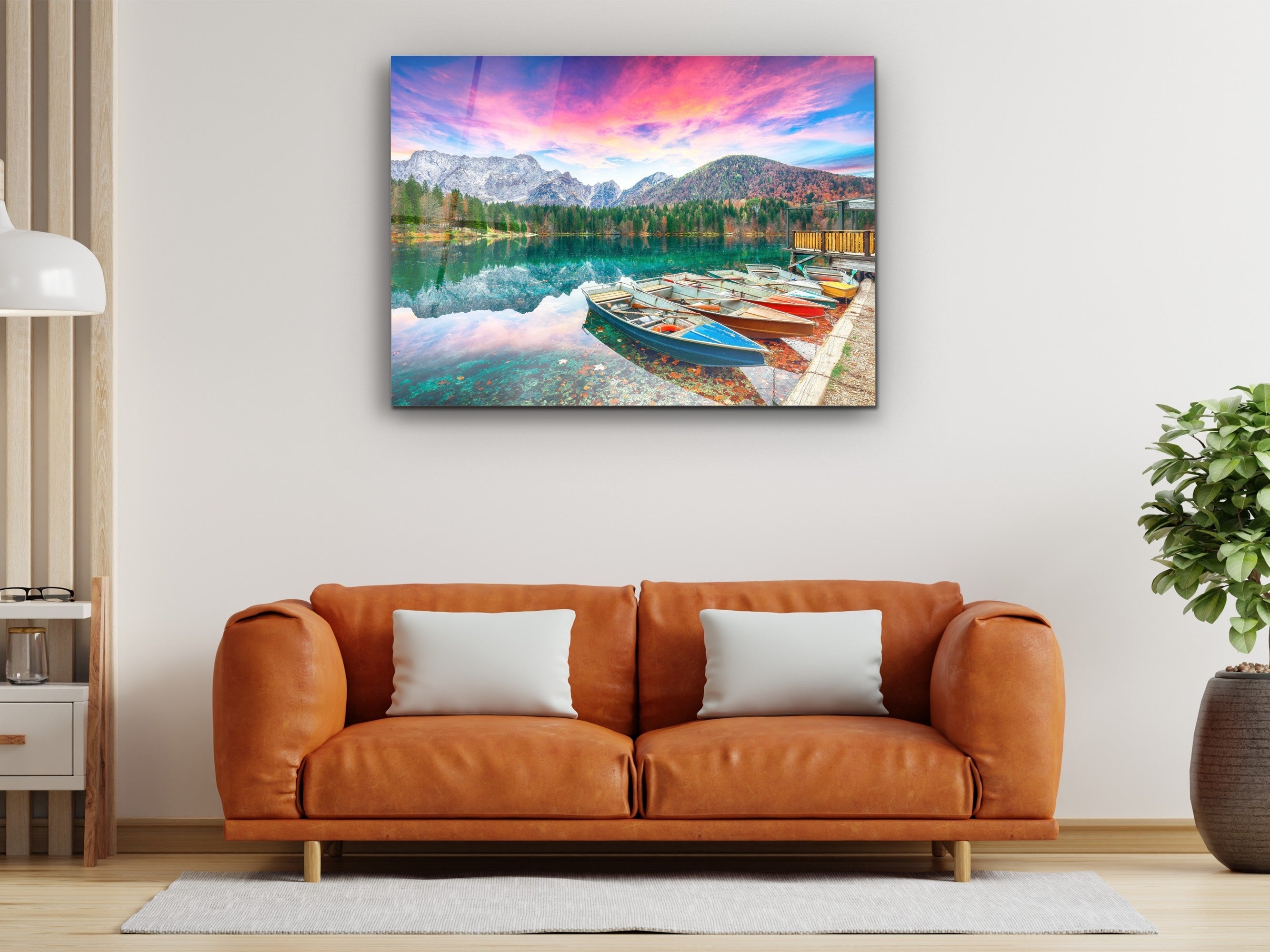 ・"lago di fusine -Higher Lake"・Glass Wall Art