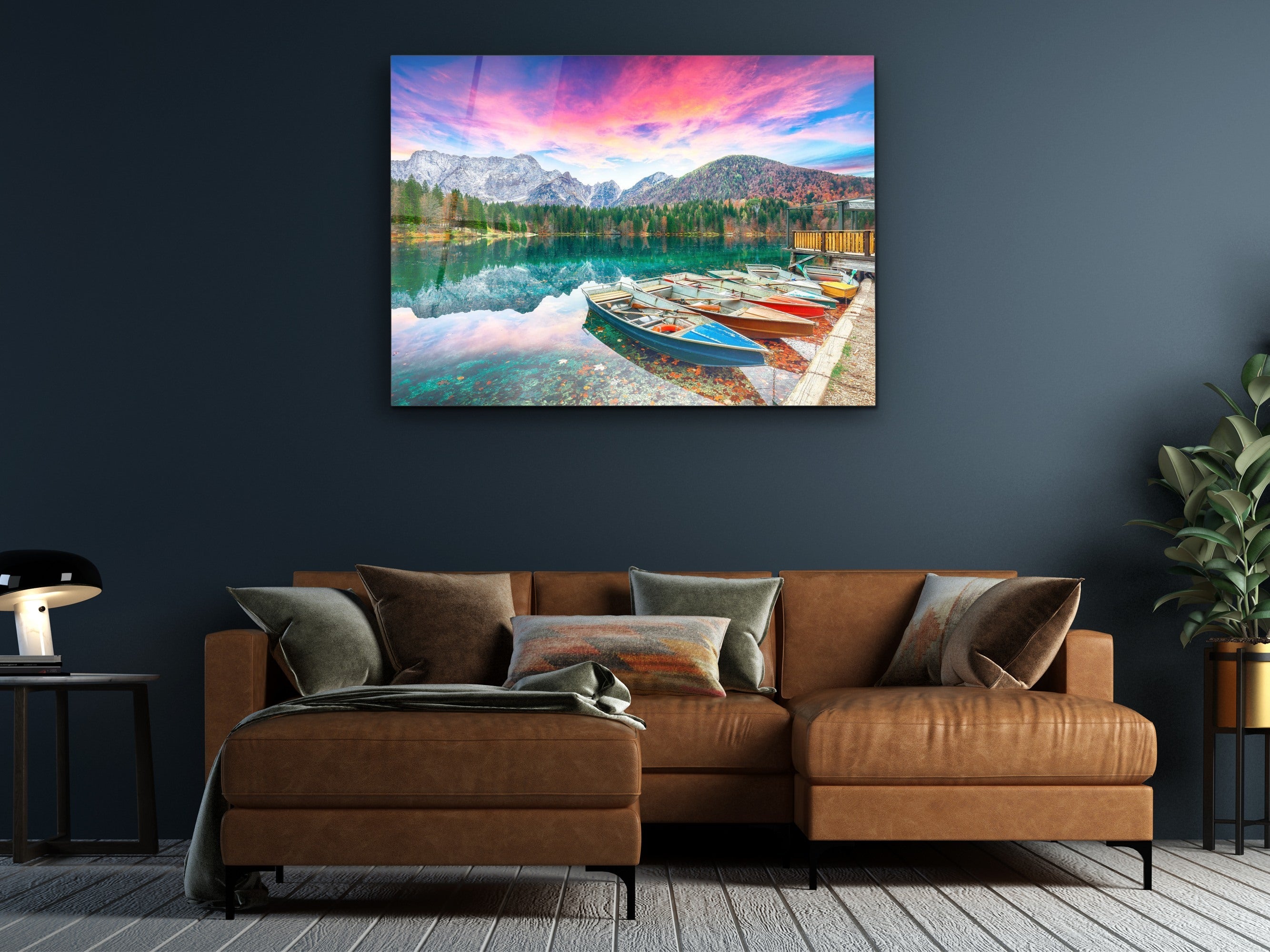 ・"lago di fusine -Higher Lake"・Glass Wall Art