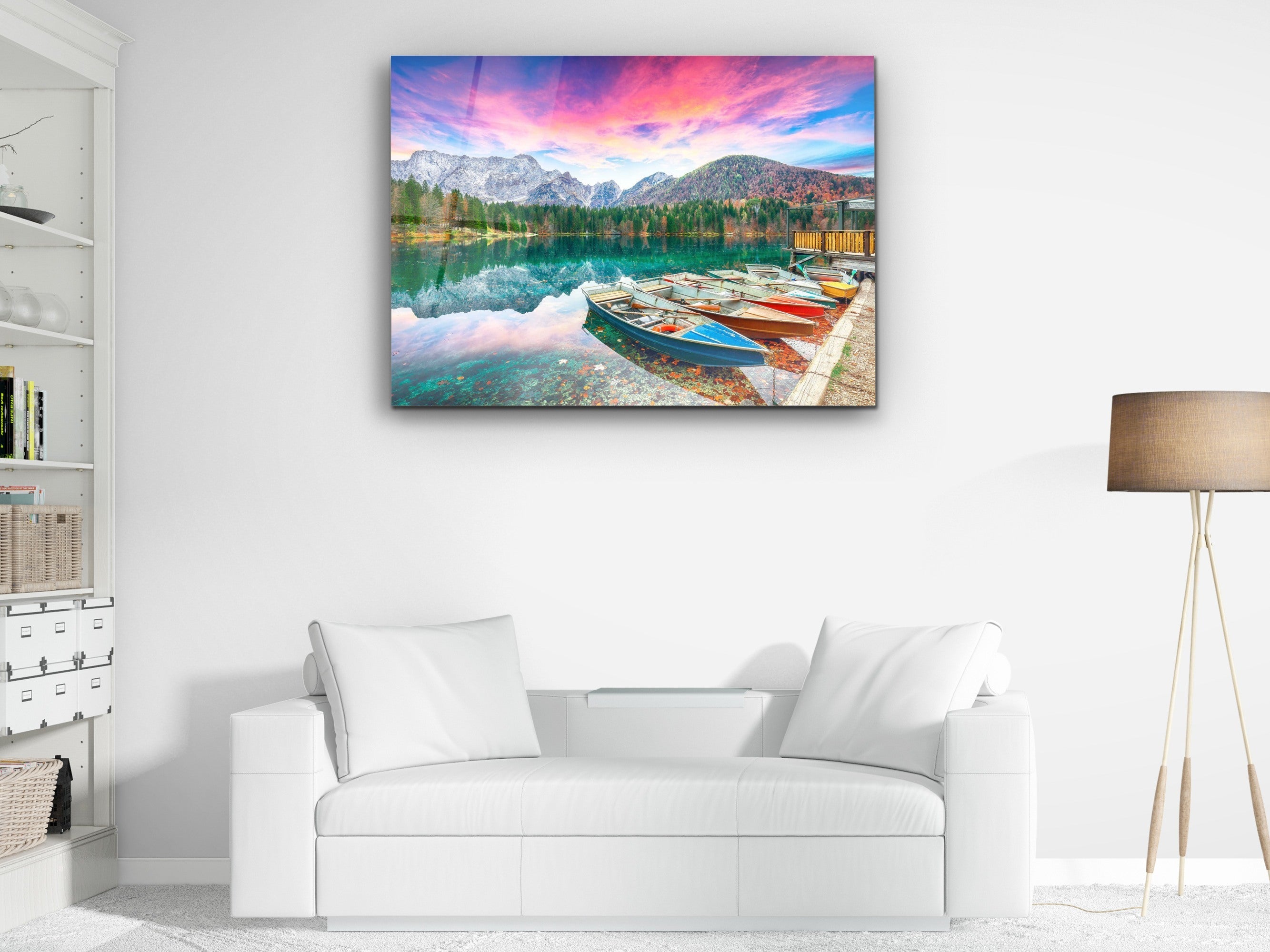 ・"lago di fusine -Higher Lake"・Glass Wall Art