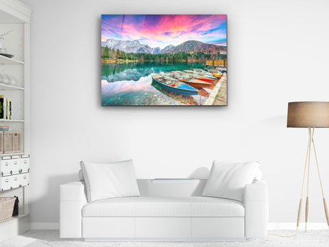 ・"lago di fusine -Higher Lake"・Glass Wall Art