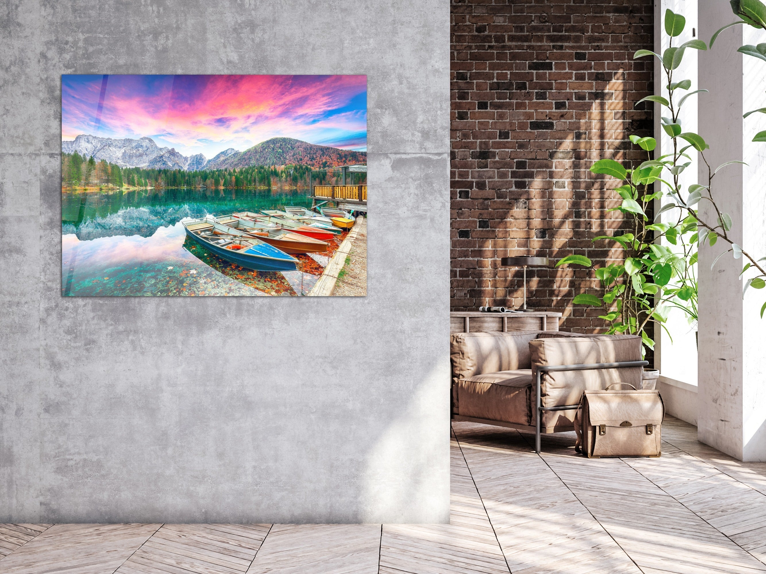 ・"lago di fusine -Higher Lake"・Glass Wall Art