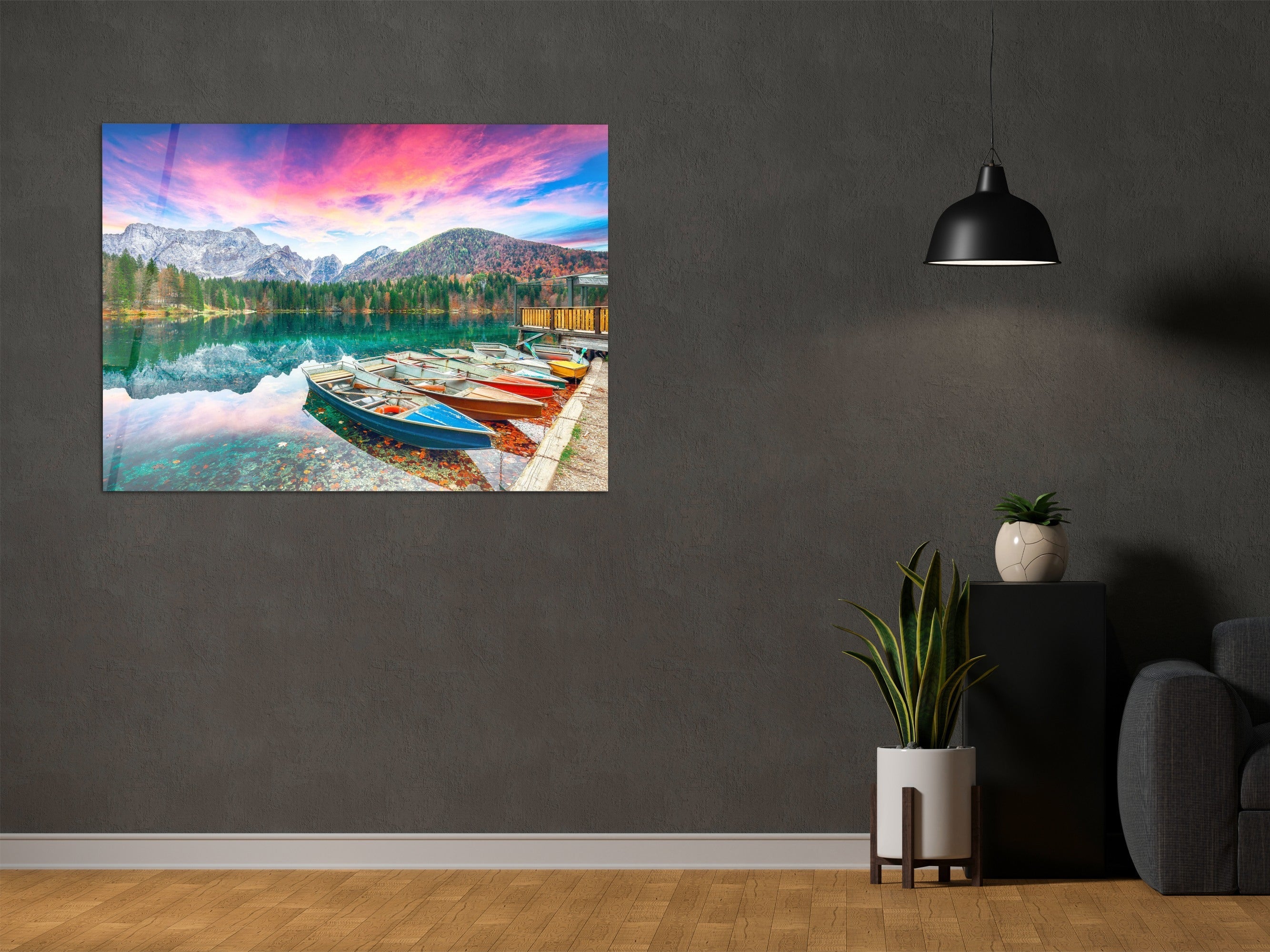 ・"lago di fusine -Higher Lake"・Glass Wall Art